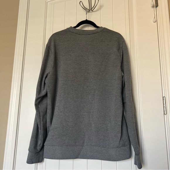 Grey Oversized Crewneck with Embroidered Quote - Picture 5 of 7